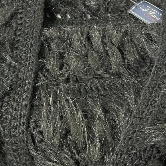 Black I Love H81 Faux Fur Sweater Vest Sz.L/G - Picture 4 of 9